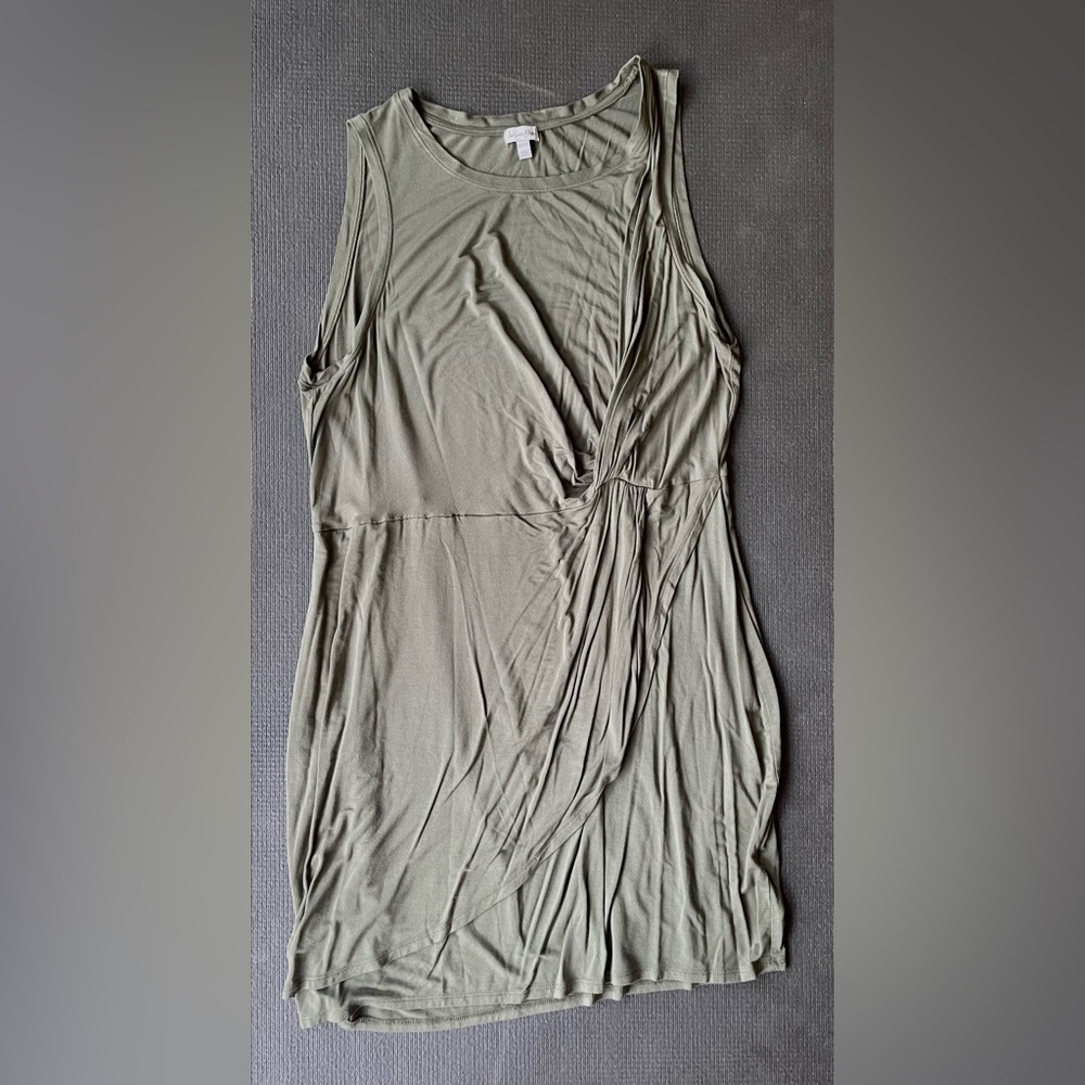 Olive stretch cotton dress